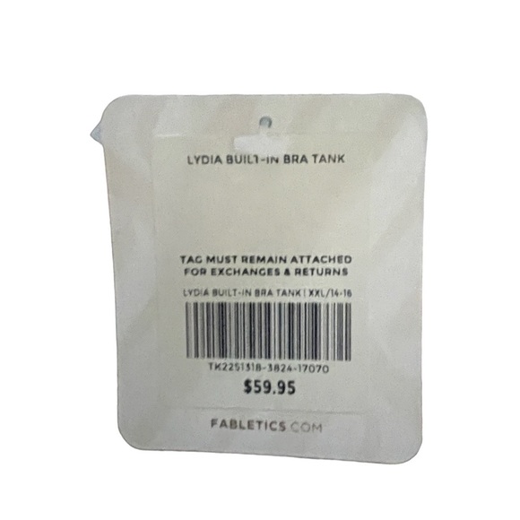 NWT Fabletics Lydia built-in bra tank | XXL (14-16). - Picture 4 of 8